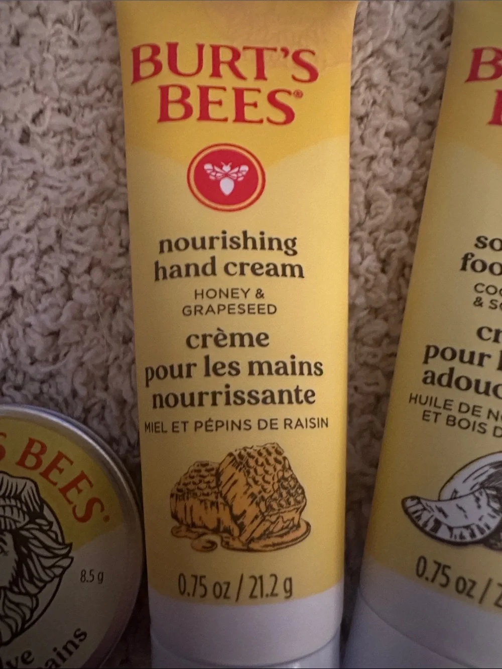 Burt's Bees Yellow Travel 5 piece set. New, never opened
